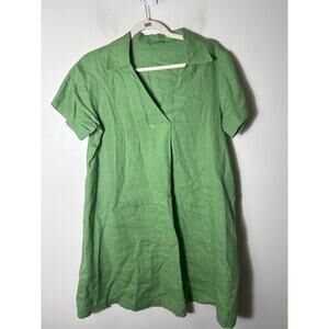 United Colors of Benetton Green Short Sleeve V-Neck Knee Length Dress Sz 10